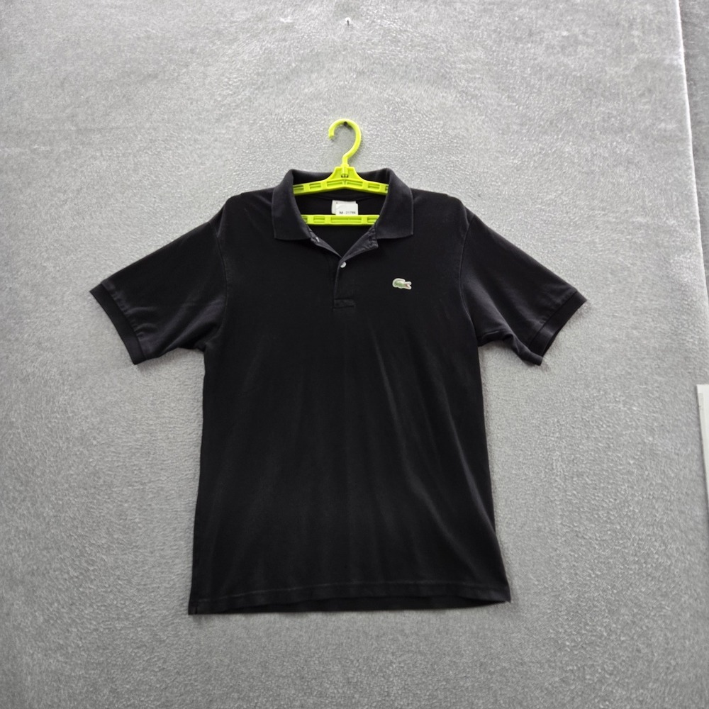 Lacoste Men Polo 4 Medium Black Embroidered Logo Short Sleeve